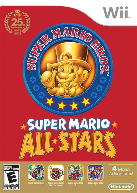 Super mario all stars game for wii - Super Mario Bros 2; Super Mario Bros 3; All games will be playable using the Wii remote, Classic Controller or Gamecube pad. Not only this, but a soundtrack CD called "Super Mario History" will also be included, featuring a range of tunes spanning from the original game right up until the current Super Mario Galaxy 2. Super Mario All-Stars for ...